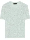 Roberto Collina Girocollo Mm Paillettes In Acqua
