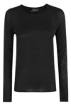 Roberto Collina Crew Neck Long Sleeve Sweater In Black