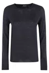 Roberto Collina Crew Neck Long Sleeve Sweater In Blue