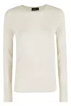 Roberto Collina Crew Neck Long Sleeve Sweater In Neutral