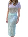 Roberto Collina Gonna Paillettes Skirt Menta S24 In Light Blue In Blue