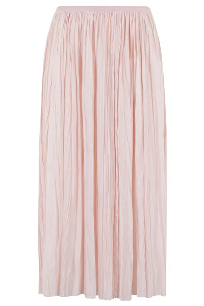 Roberto Collina Gonna Plisse Midi In Pink