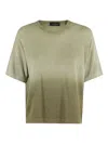 Roberto Collina Short-sleeve Boxy Top With Gradient Effect In Green