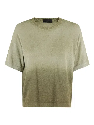 Roberto Collina Short-sleeve Boxy Top With Gradient Effect In Green