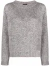 Roberto Collina Gray Alpaca Wool Blend Sweater In Gray