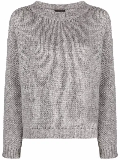 Roberto Collina Gray Alpaca Wool Blend Sweater