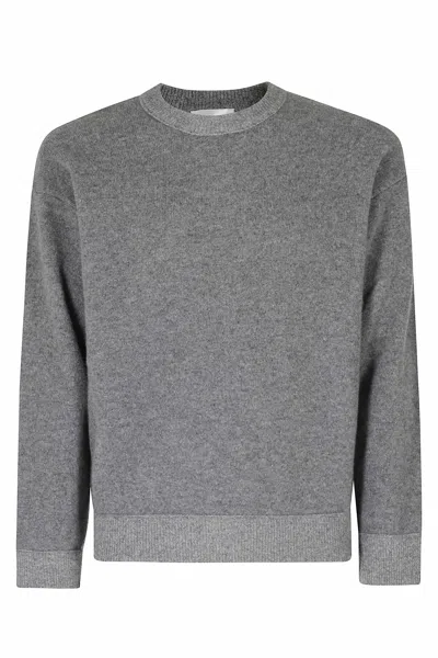 Roberto Collina Gray Felted Vanise Ribbed Merino Wool Sweater