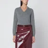 Roberto Collina Wool V-neck Sweater Long Sleeves In Red