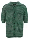 Roberto Collina Polo Shirt Textured Front Pocket In Green