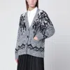 Roberto Collina Grey Wool-blend Cardigan With Sequins In Gray