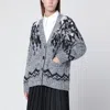 Roberto Collina Grey Wool-blend Cardigan With Sequins In Multi