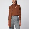 Roberto Collina Hazelnut-coloured Sweater With Scarf In Brown