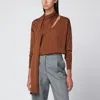 Roberto Collina Sweater Featuring Scarf And Cut-out Design In Brown
