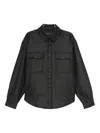 Roberto Collina Herringbone-pattern Chest-pocket Shirt In Black