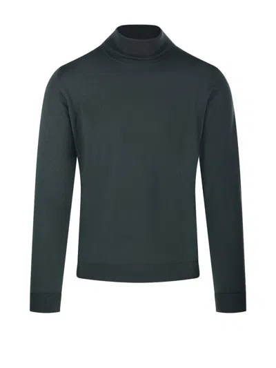 Roberto Collina High-neck Fitted Sweater In Green