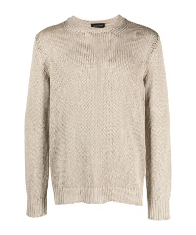 Roberto Collina High Neck Knitted Top In Nude