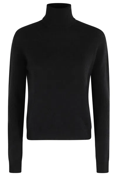 Roberto Collina High Neck Long Sleeve Knit Sweater By  In Black