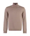 Roberto Collina Turtleneck Merino Wool Sweater In Nude