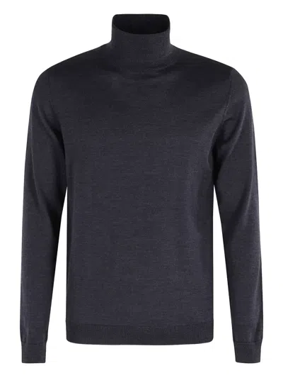 Roberto Collina Turtleneck Long Sleeve Sweater In Blue