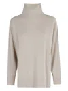 Roberto Collina Knit Top With High Collar In Neutral