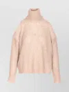 Roberto Collina High Neck Turtleneck Sweater Sequins In Neutral