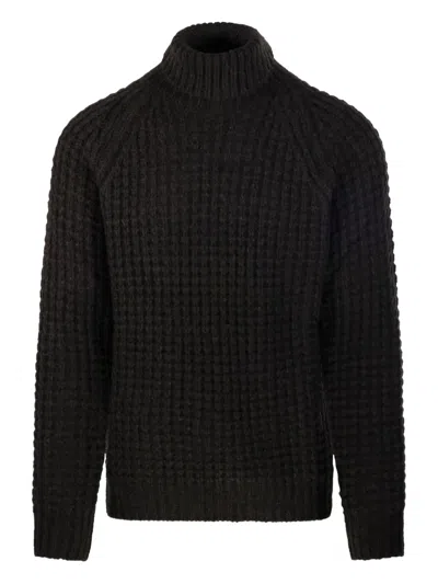 ROBERTO COLLINA HIGH-NECK WAFFLE-KNIT SWEATER