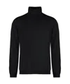 Roberto Collina Turtleneck Wool Sweater Long Sleeves In Black
