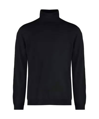 Roberto Collina High-necked Long-sleeved Sweater In Black