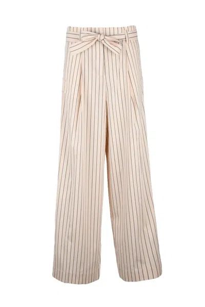 Roberto Collina High-waisted Pinstripe Palazzo Pants In Multi