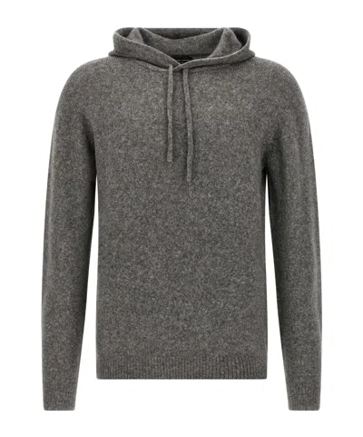 Roberto Collina Hooded Long-sleeved Sweater In Gray