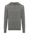 Roberto Collina Textured Knit Hooded Sweater In Medium Grey In Gray
