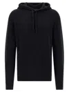 Roberto Collina Black Cashmere Hooded Sweatshirt In Black