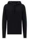 Roberto Collina Black Cashmere Hooded Sweatshirt In Black