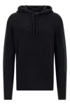 Roberto Collina Black Cashmere Hooded Sweatshirt In Black