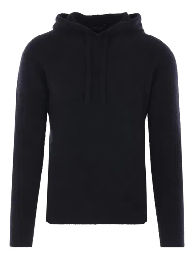 Roberto Collina Black Cashmere Hooded Sweatshirt