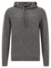 Roberto Collina Textured Knit Hooded Sweater In Medium Grey In Gray