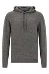 Roberto Collina Textured Knit Hooded Sweater In Medium Grey In Gray
