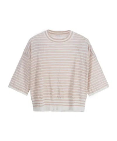 Roberto Collina Horizontal-stripe Short-sleeve T-shirt In Neutral