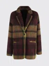 Roberto Collina Loose-fit Bordeaux Wool Jacket With Check Pattern In Burgundy