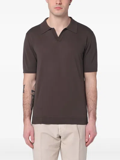 Roberto Collina Short-sleeved Polo Shirt In Black
