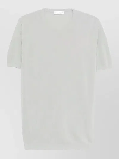 Roberto Collina Knit Cotton Blend Short Sleeve Top In Multi