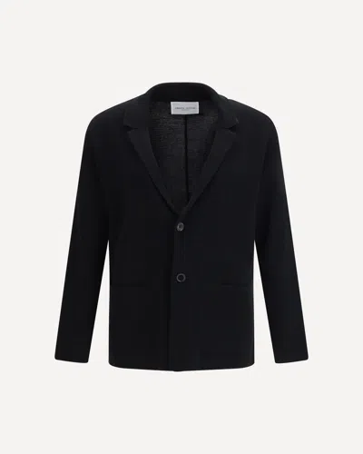 Roberto Collina Knit Jacket With Lapels In Black