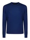 Roberto Collina Knit Ls Roundneck In Blue