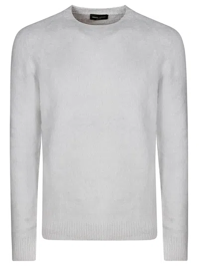 Roberto Collina Knit Ls Roundneck In Cemento
