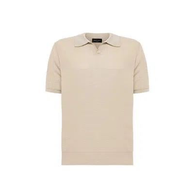 Roberto Collina Knit Polo Shirt In Beige