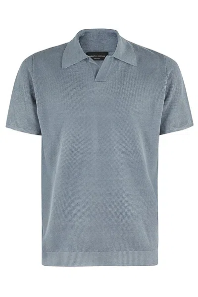 Roberto Collina Knit Polo Shirt In Blue