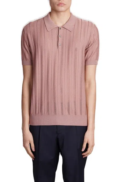 Roberto Collina Knit Polo Shirt In Pink