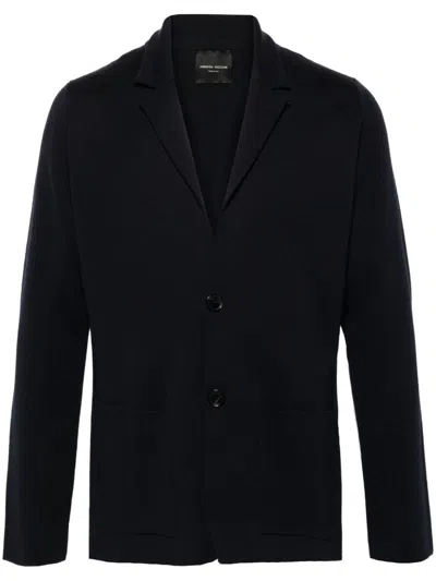 Roberto Collina Knitted Blazer In Black