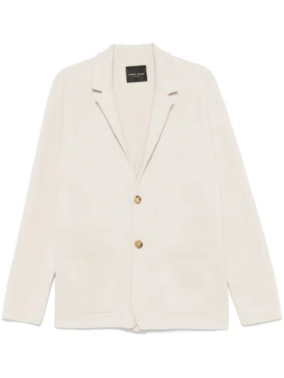 Roberto Collina Knitted Blazer In Neutrals