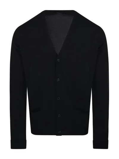 Roberto Collina Knitted Cardigan In Black